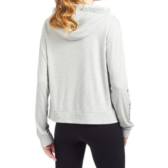 "Namaste " Gaiam Gray Heather ZipUp Hoodie - Picture 4 of 6
